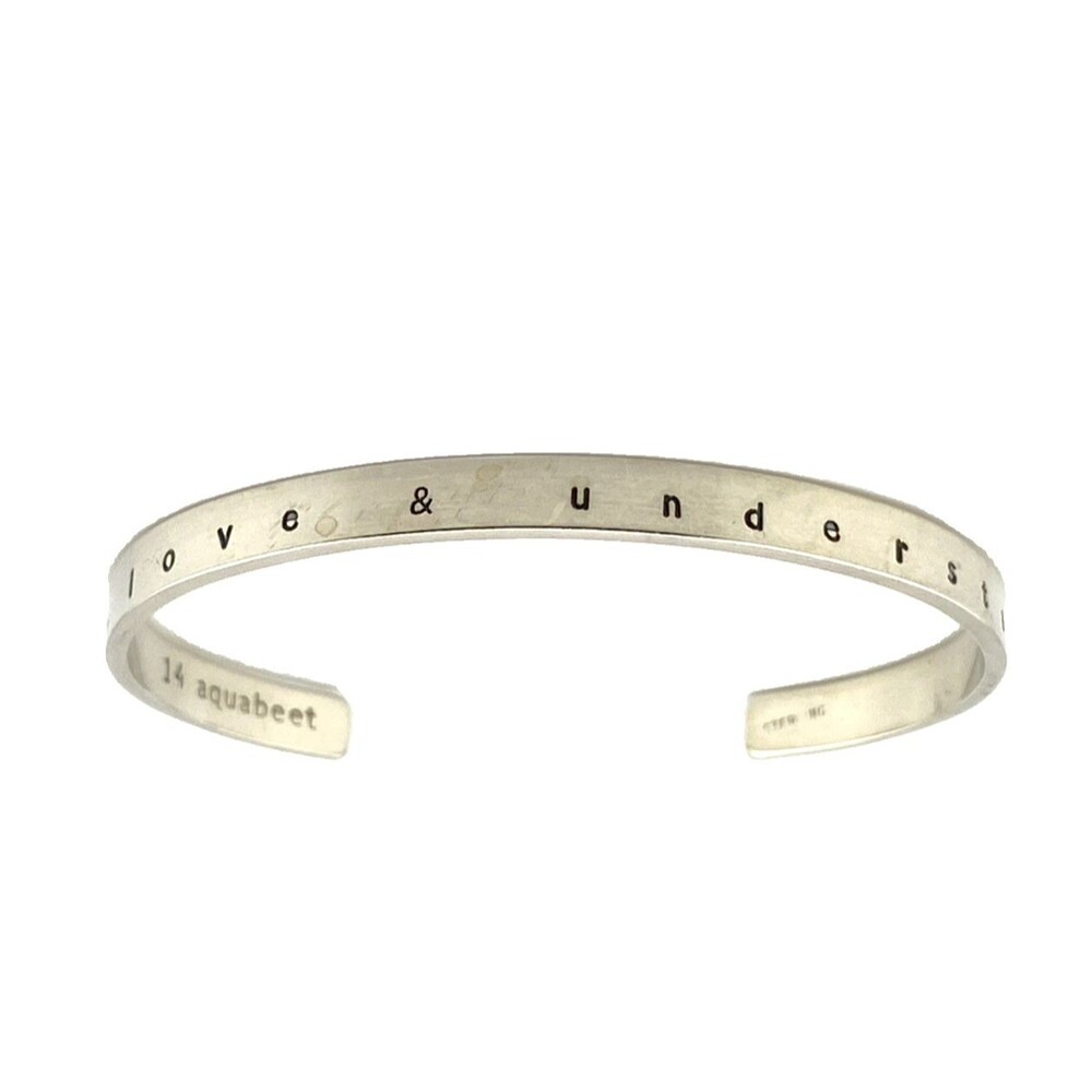 Aquabeet Sterling Silver Peace Love Understanding Cuff Bracelet